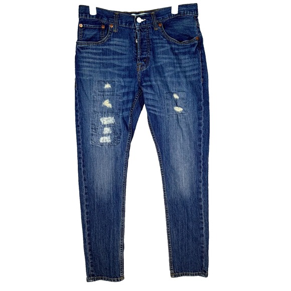 Levi's Denim - Levi's 501 Womens Jeans 16 Blue Denim Distressed Button-Fly Original Fit M1902
